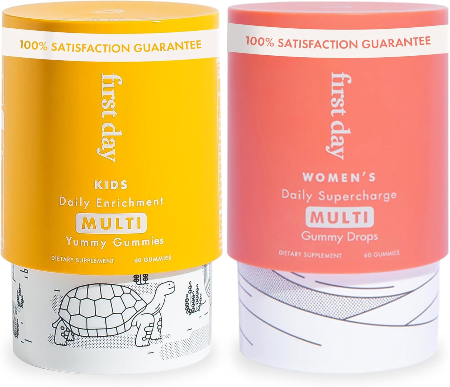 Organic Multivitamin Gummies Bundle for Women & Kids - Includes Vitamins A, B, C, D & K + Folate, Magnesium, Zinc, Biotin - Made with Organic Fruits & Veggies - Low Sugar - 2-Pack, 30 Day Supply
