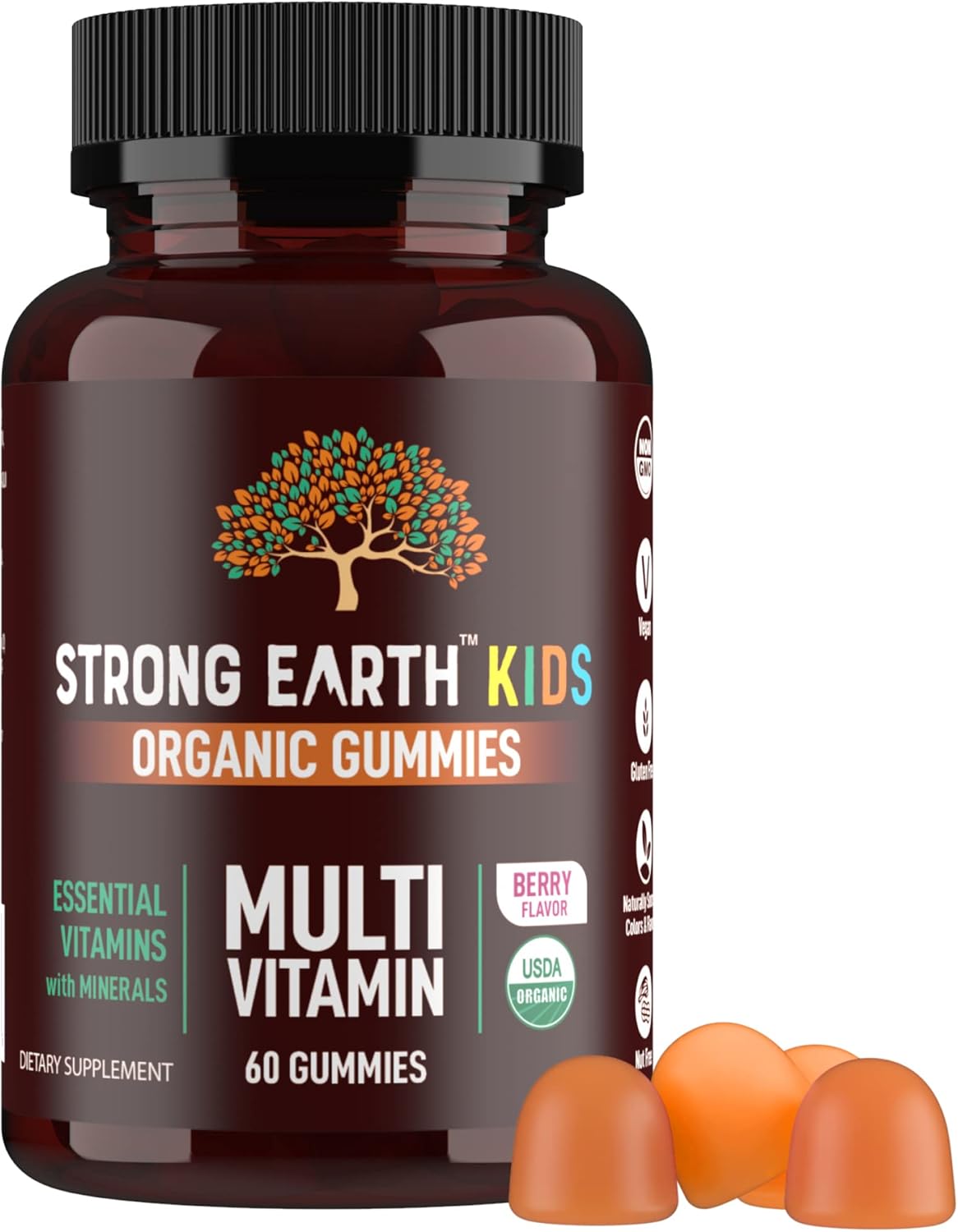 Organic Multivitamin Gummies for Kids with Immune Support - 60 Count