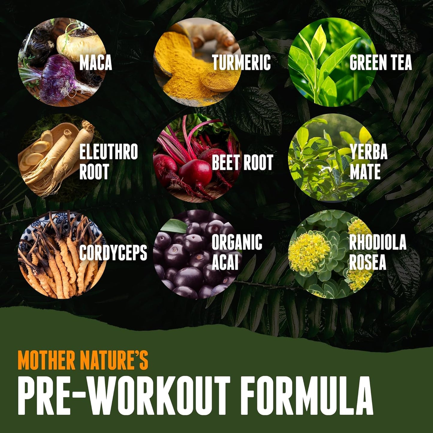 Organic Muscle Strawberry Mango Pre-Workout Powder | Natural Energy Boost | Clean Performance | 20 Superfoods | Low Caffeine | 20 Servings