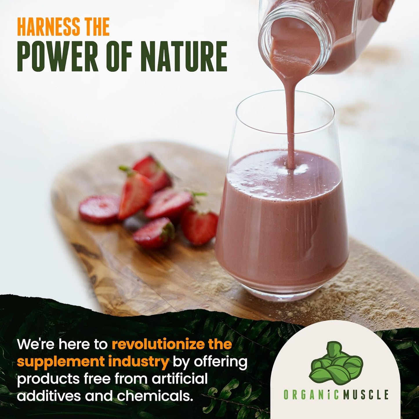 Organic Muscle Strawberry Mango Pre-Workout Powder | Natural Energy Boost | Clean Performance | 20 Superfoods | Low Caffeine | 20 Servings