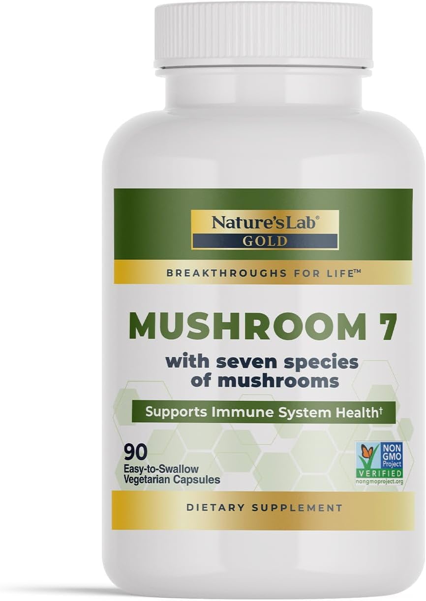 Organic Mushroom 7 Blend Capsules - Supports Immune System, Cell Function, and Endurance - 90ct