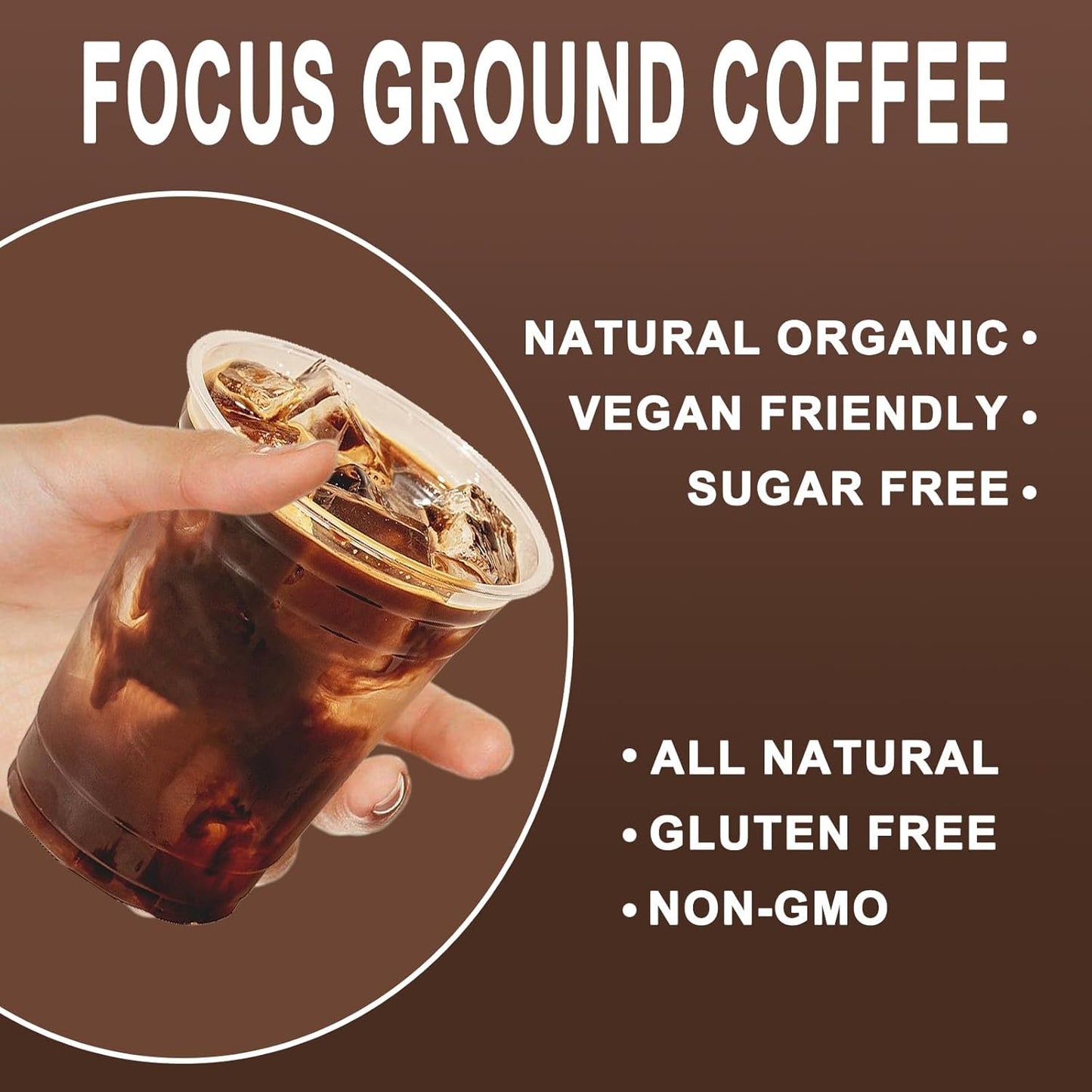 Organic Mushroom Coffee Powder Blend with Lion's Mane, Reishi, Cordyceps, Chaga & Turkey Tail - Gut Health, Immunity & Brain Boost - 5.11 oz