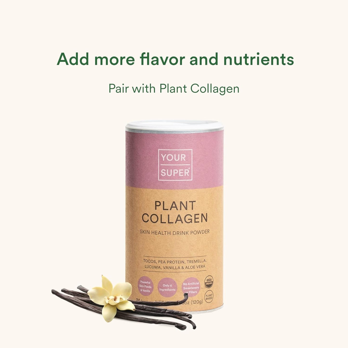 Organic Mushroom Superfood Powder with Ashwagandha, Reishi, and Chaga - Natural Calm, Brain Health, Immune Support - 30 Servings