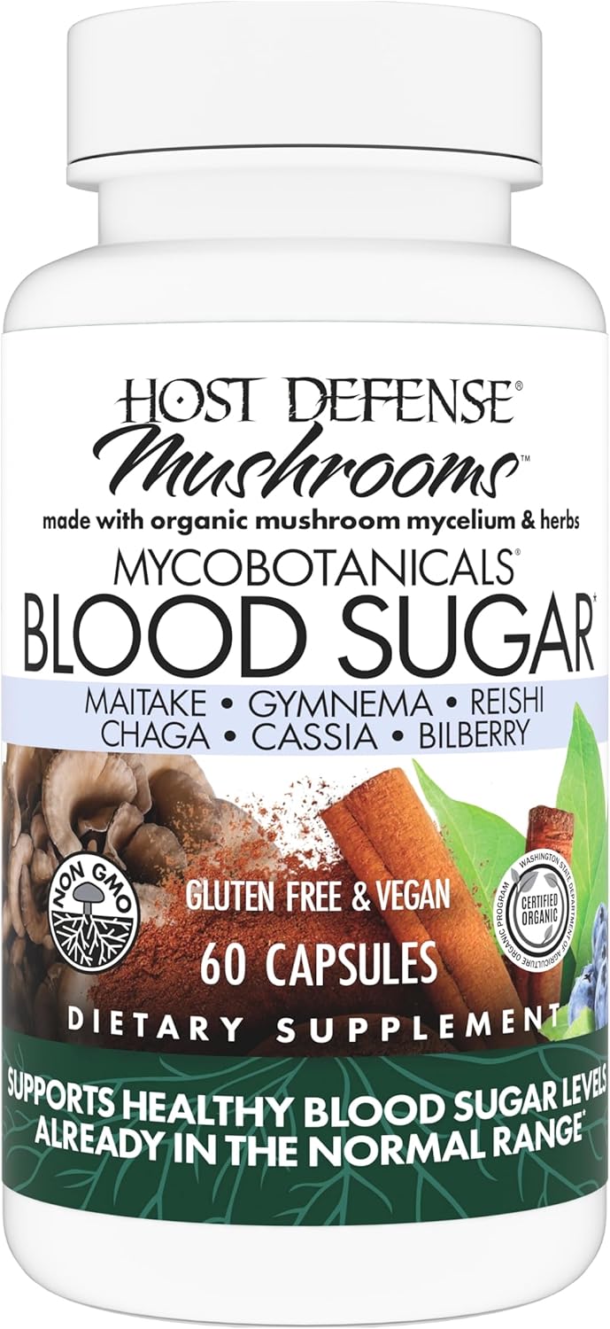 Organic MycoBotanicals Capsules - Immune Support Supplement with Chaga, Reishi & Maitake Mushrooms - Mushroom Mycelium Formula for Wellness - 60 Capsules (30 Servings)