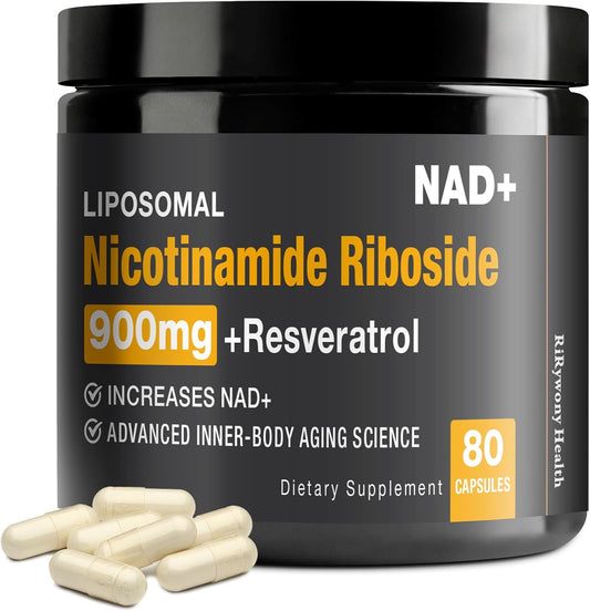 Organic NAD+ Supplement with NR, Resveratrol & Quercetin for Cellular Repair and Brain Health 900mg - RiRywony Health