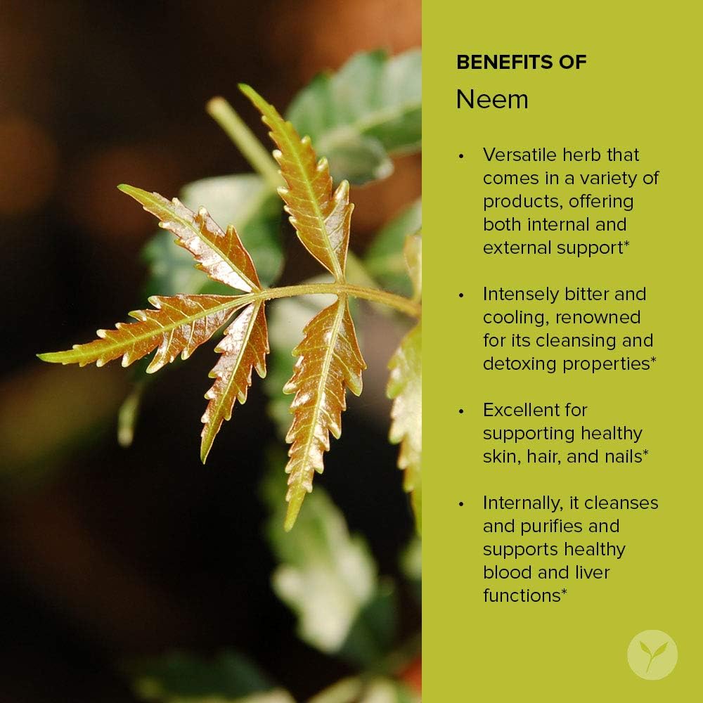 Organic Neem Leaf Tablets for Natural Detox, Skin Health, Immune Support - 90 Ct Vegan Tablets - Non-GMO & Sustainably Sourced