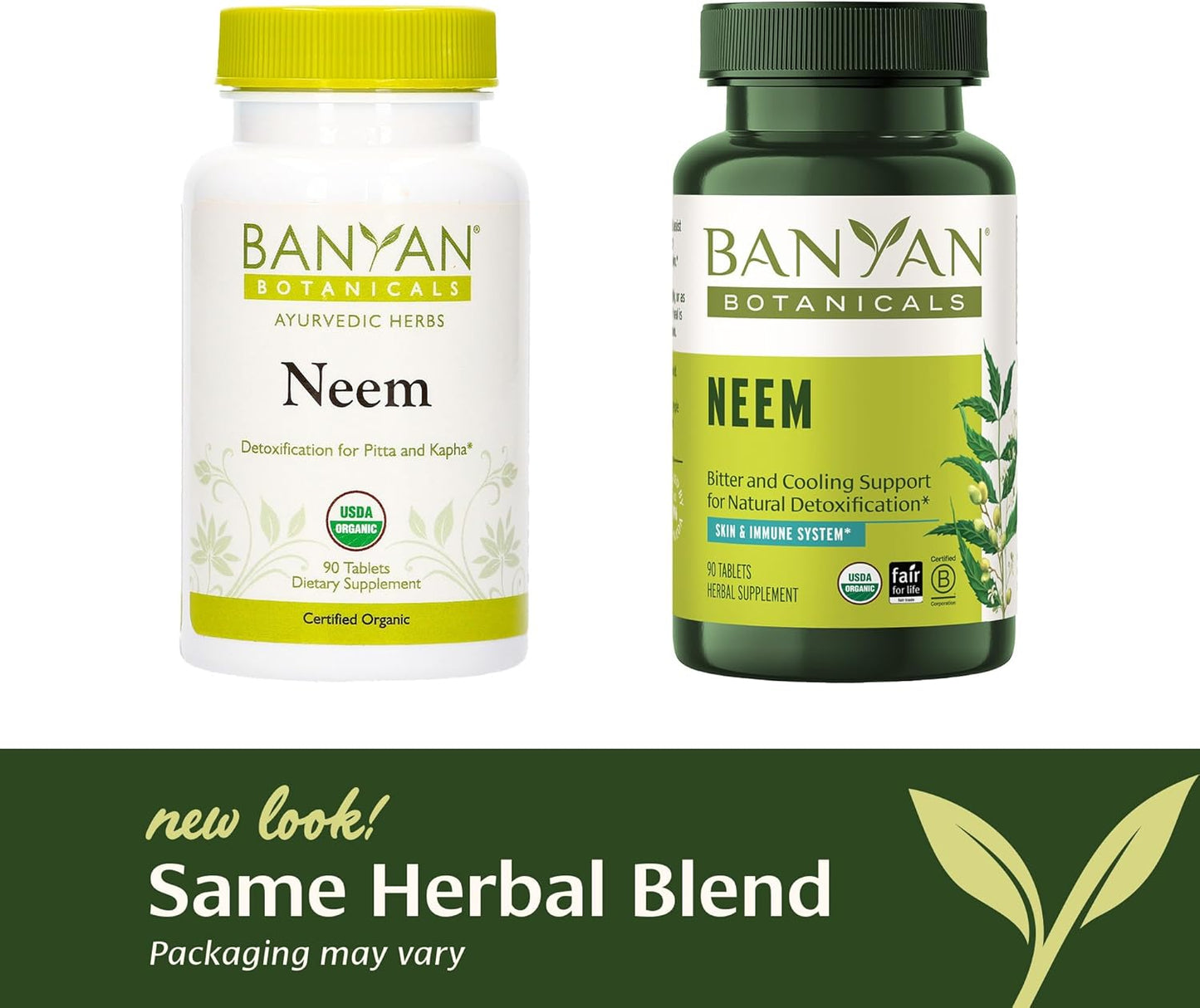 Organic Neem Leaf Tablets for Natural Detox, Skin Health, Immune Support - 90 Ct Vegan Tablets - Non-GMO & Sustainably Sourced