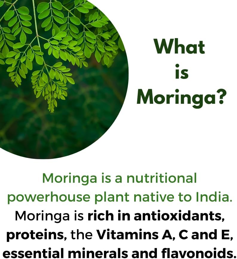 Organic Neem Moringa and Neem Leaf Capsules - 120 Count, 400 mg and 500 mg, Freshly Sourced