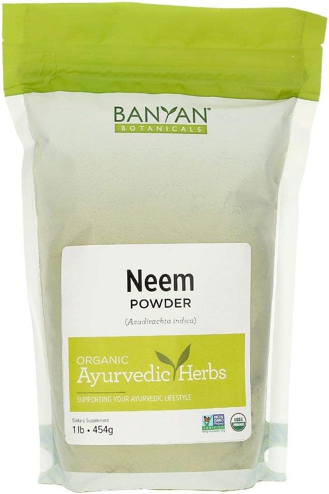 Organic Neem Powder - Purifying Ayurvedic Herb for Healthy Skin & Blood - 1 lb. - Non-GMO Vegan - Fair Trade