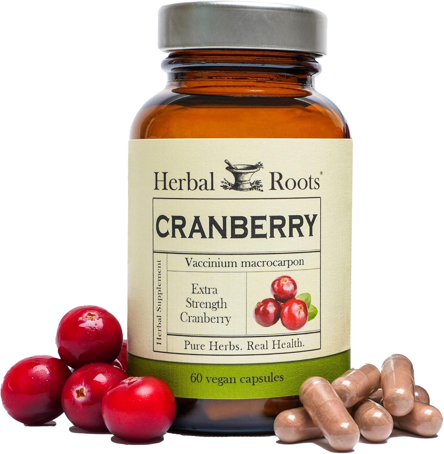 Organic Nettle Cranberry Pills for Urinary Tract Health - 60 Vegan Capsules for Women & Men - Herbal Roots Extra Strength