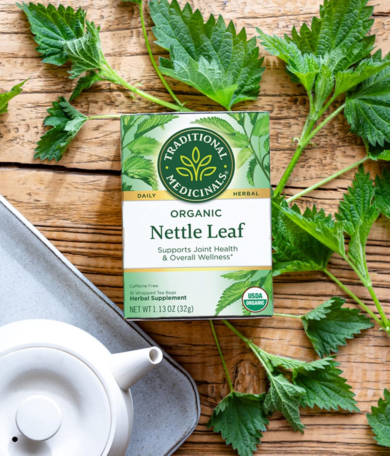 Organic Nettle Leaf Herbal Tea for Joint Health - Pack of 2 (32 Tea Bags)