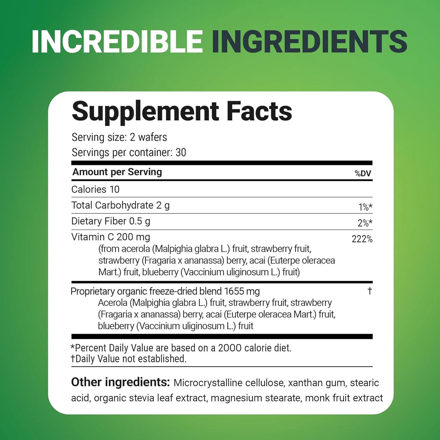 Organic Non-GMO Berry Chewable Vitamin C Complex - 60 Delicious Wafers by Dr. Berg Nutritionals