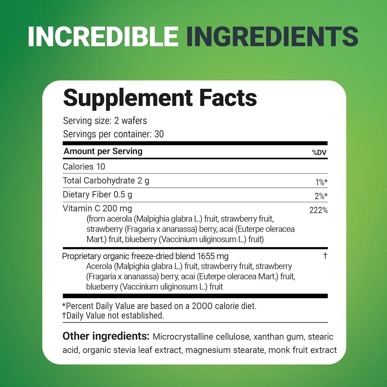 Organic Non-GMO Berry Chewable Vitamin C Complex - 60 Delicious Wafers by Dr. Berg Nutritionals