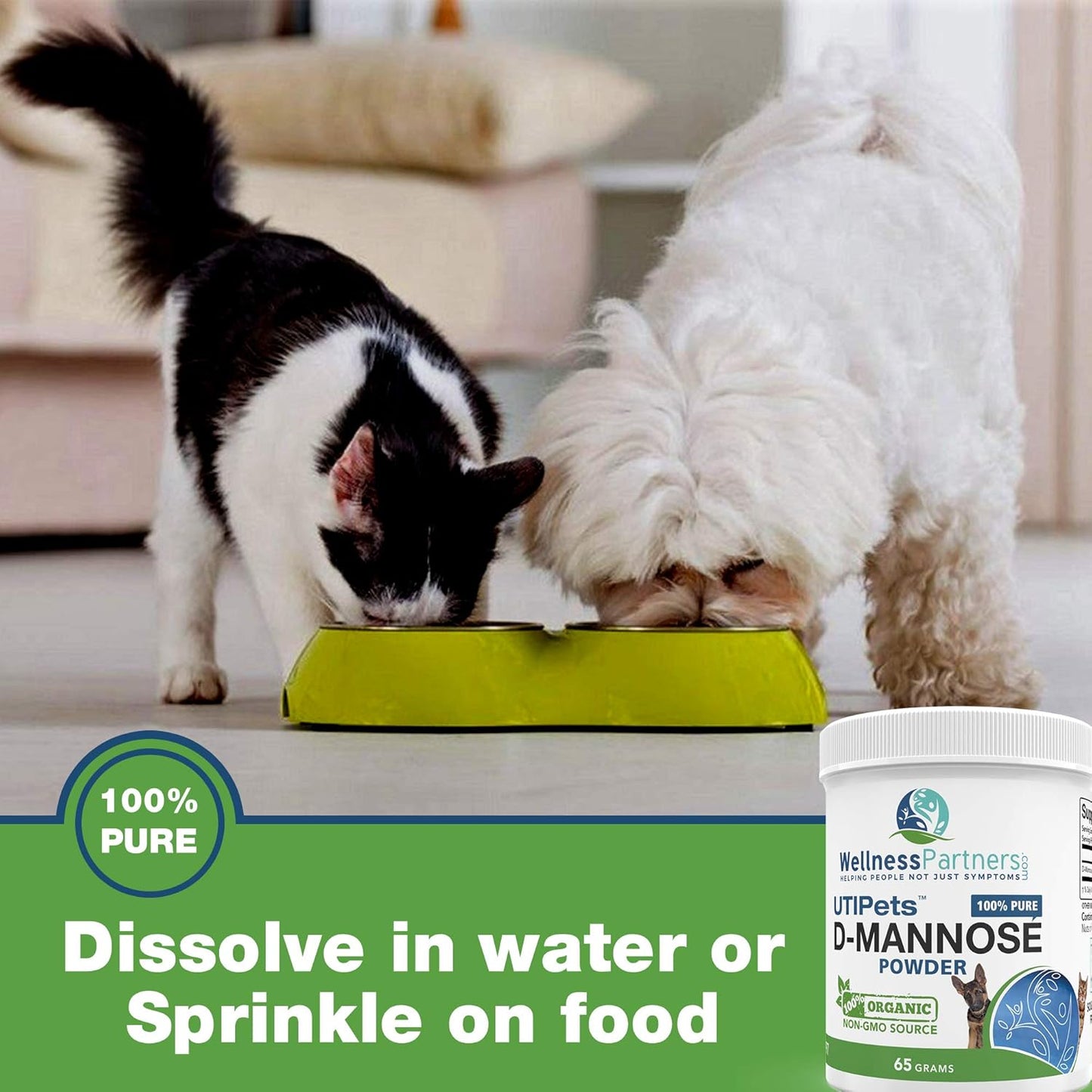 Organic Non-GMO D-Mannose Powder for Pets 65g - WellnessPartners UTI Support