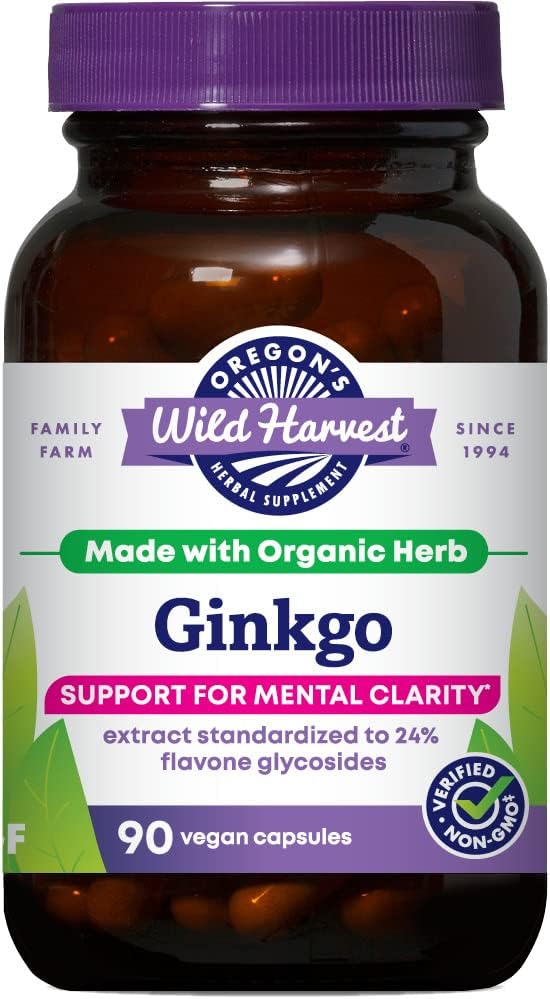 Organic Non-GMO Ginkgo Capsules from Oregon's Wild Harvest - 90 Count