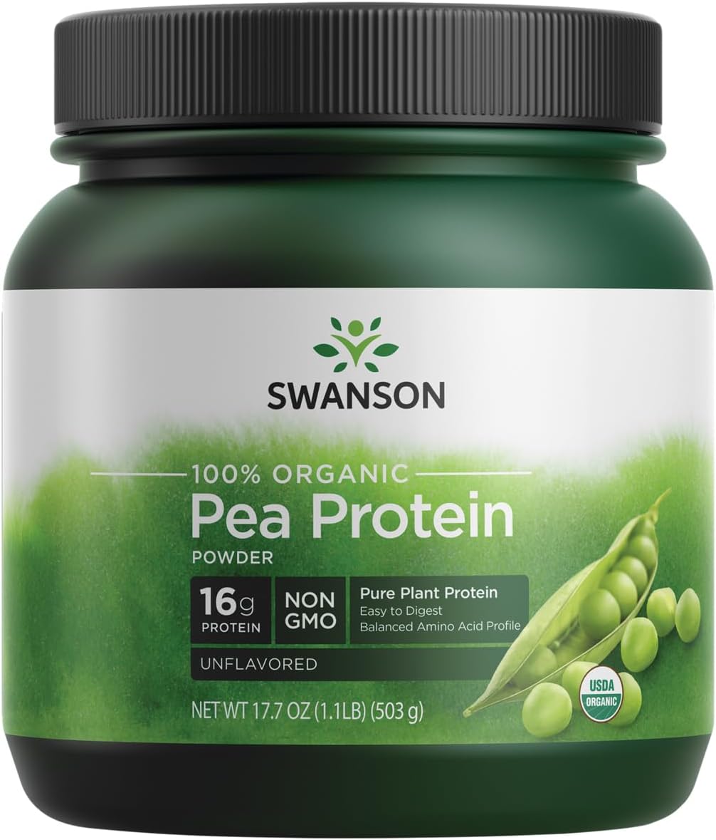 Organic Non-GMO Pea Protein Powder 1.1 lb (503 g) by Swanson