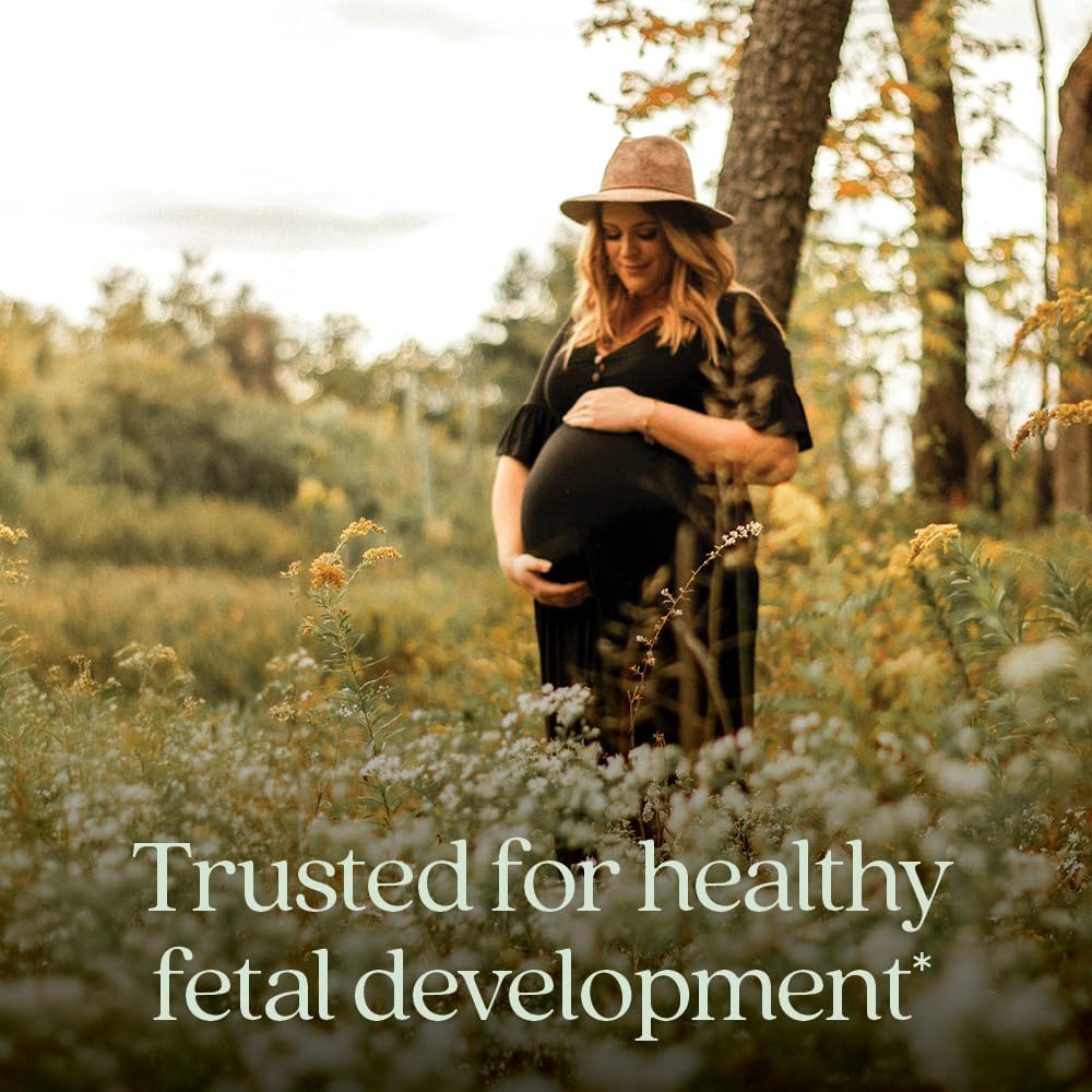 Organic Non-GMO Prenatal Vitamins with Folate, Iron, Vitamin D3, and Ginger for Healthy Mom & Baby - 96ct