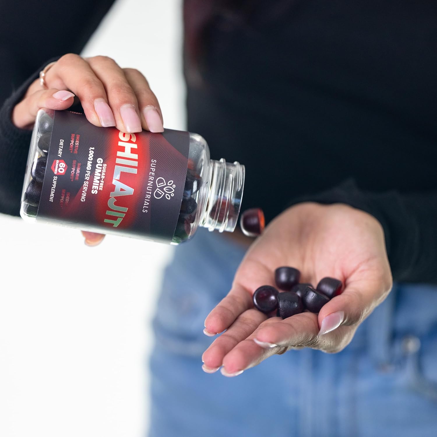 Organic Non-GMO Sugar-Free Shilajit Gummies for Energy & Immune Support - 1000mg Pure Extract for Men & Women - Vegan-Friendly