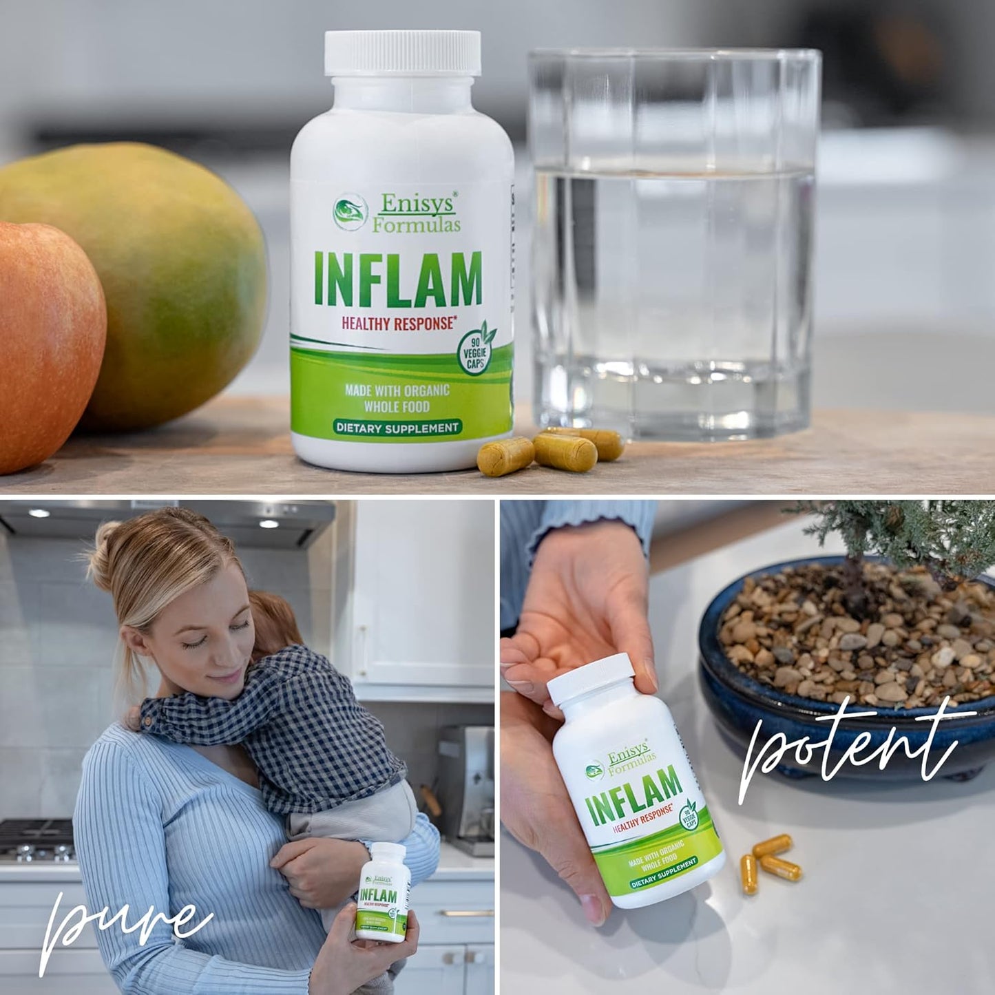 Organic Non-GMO Turmeric with Ginger 1050mg - High Absorption Whole Food Supplement - No Sugar, Gluten, or Dairy - Pure & Potent Formula