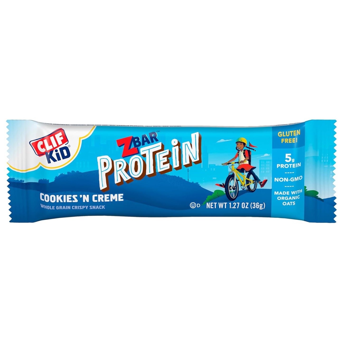 Organic Oats Cookies 'n Creme Protein Bars, Gluten Free Snack Bars with 5g Protein, Non-GMO (15 Pack)