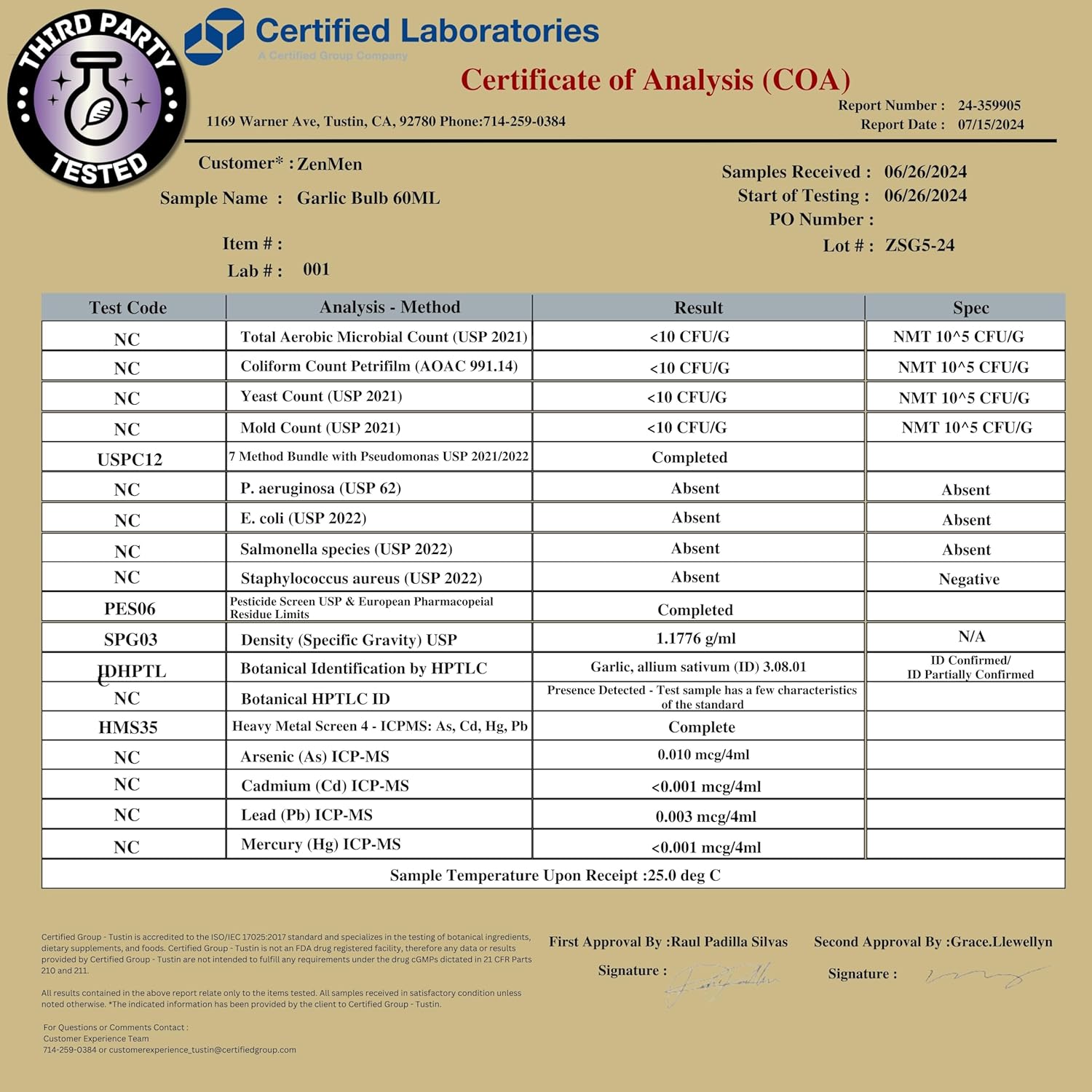 Organic Odorless Garlic Extract Tincture for Immune Support - Antioxidant Source - 2.32 oz (60ml) - Vegan - Made in USA