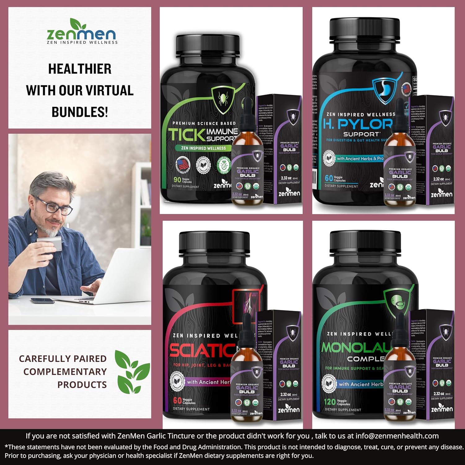 Organic Odorless Garlic Extract Tincture for Immune Support - Antioxidant Source - 2.32 oz (60ml) - Vegan - Made in USA