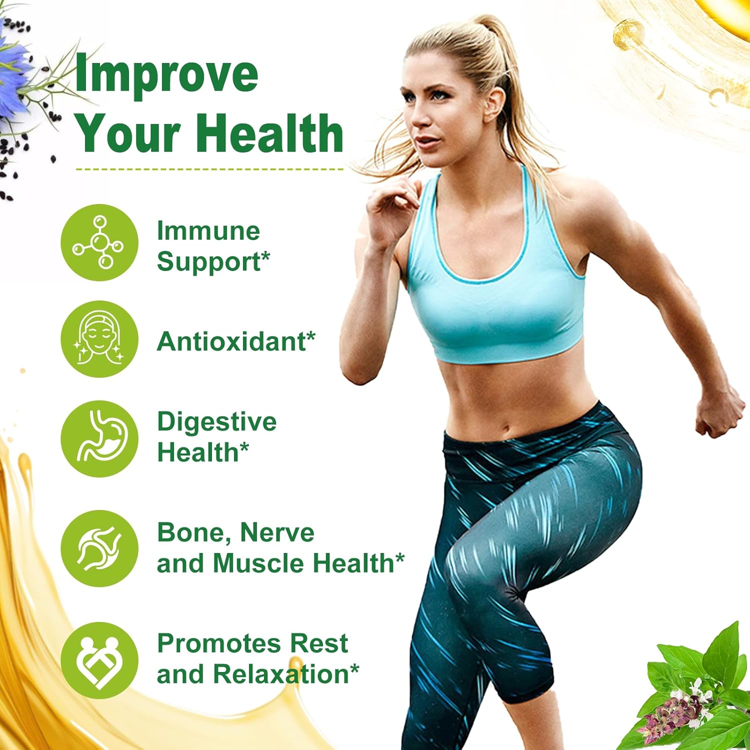 Organic Oil of Oregano and Black Seed Oil Blend for Immune Health, High Carvacrol & Thymoquinone, Non-GMO, 3 Pack