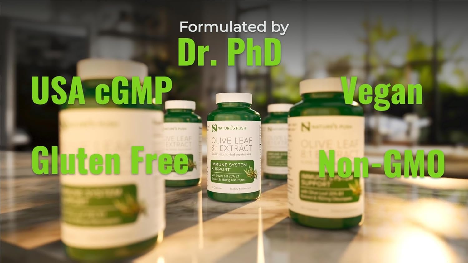 Organic Olive Leaf Extract Capsules - High-Potency 8:1 Extract with 20% Oleuropein for Immune, Skin, & Heart Health - Antioxidant Rich, Vegan, Non-GMO, Gluten-Free - 60 Capsules, 2 Month Supply