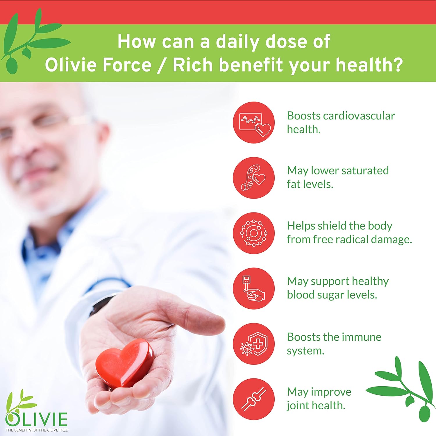 Organic Olive Leaf Extract Capsules for Adults | Olivie Force/Rich Polyphenol Supplement | Antioxidant Health Support | 100 Vegetal Capsules