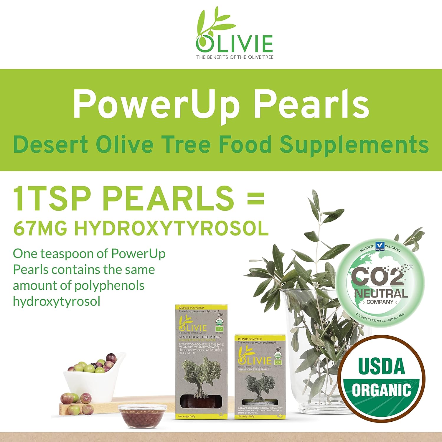 Organic Olive Leaf Extract Capsules with Antioxidant Polyphenols for Immune Support and Skin Health