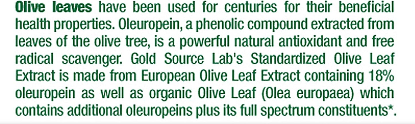 Organic Olive Leaf Extract Capsules with Standardized Oleuropein - 90 Vegetarian Caps, 400mg Immune Support
