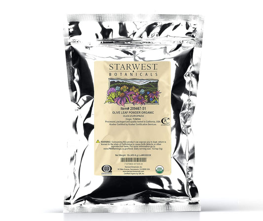 Organic Olive Leaf Powder - 1 Pound by Starwest Botanicals