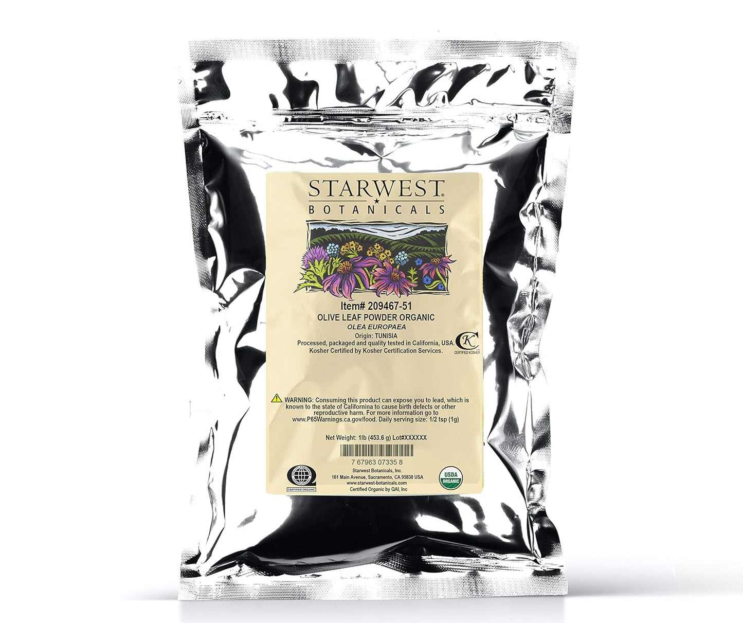 Organic Olive Leaf Powder - 1 Pound by Starwest Botanicals
