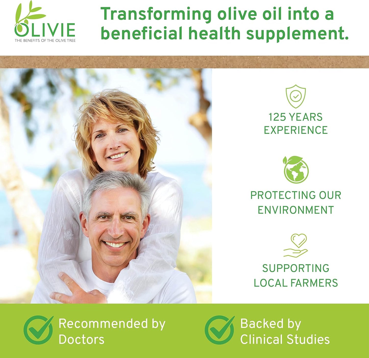 Organic Olivie Olive Leaf Extract Capsules with Antioxidant Polyphenols - Hydroxytyrosol & Oleuropein for Anti Aging - 40 Capsules