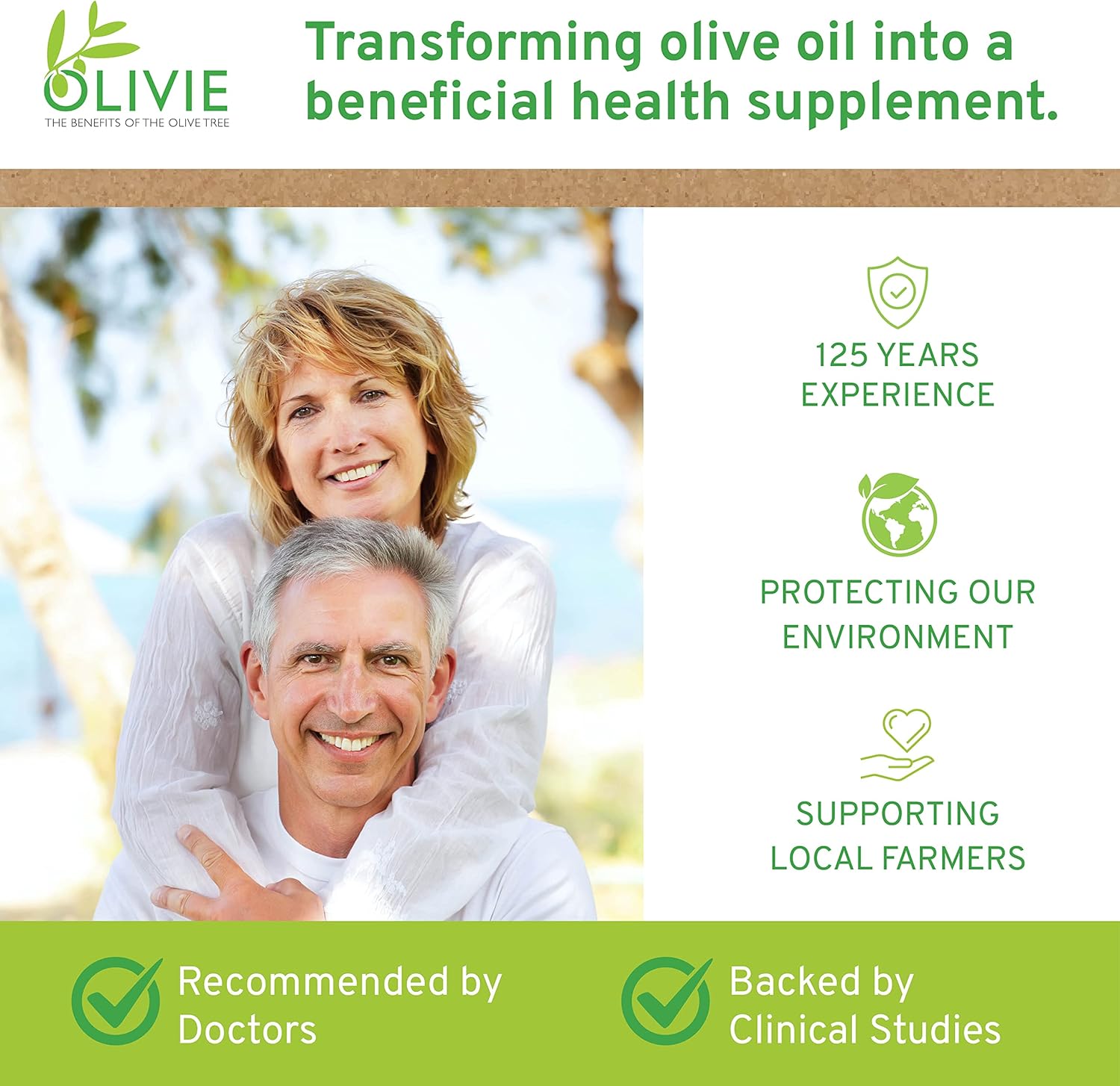 Organic Olivie Olive Leaf Extract Capsules with Antioxidant Polyphenols - Hydroxytyrosol & Oleuropein for Anti Aging - 40 Capsules