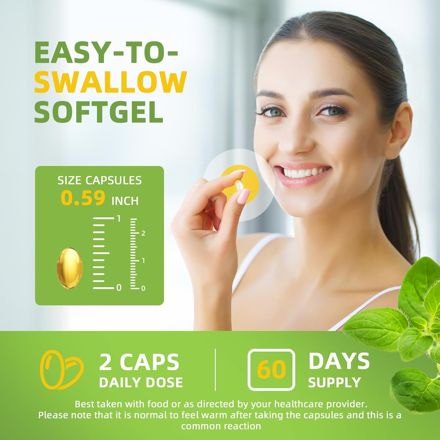 Organic Oregano Oil Capsules with Black Seed Oil, Garlic Oil, Vitamin D3 - Antioxidant & Immune Support, 120 Softgels, Non GMO