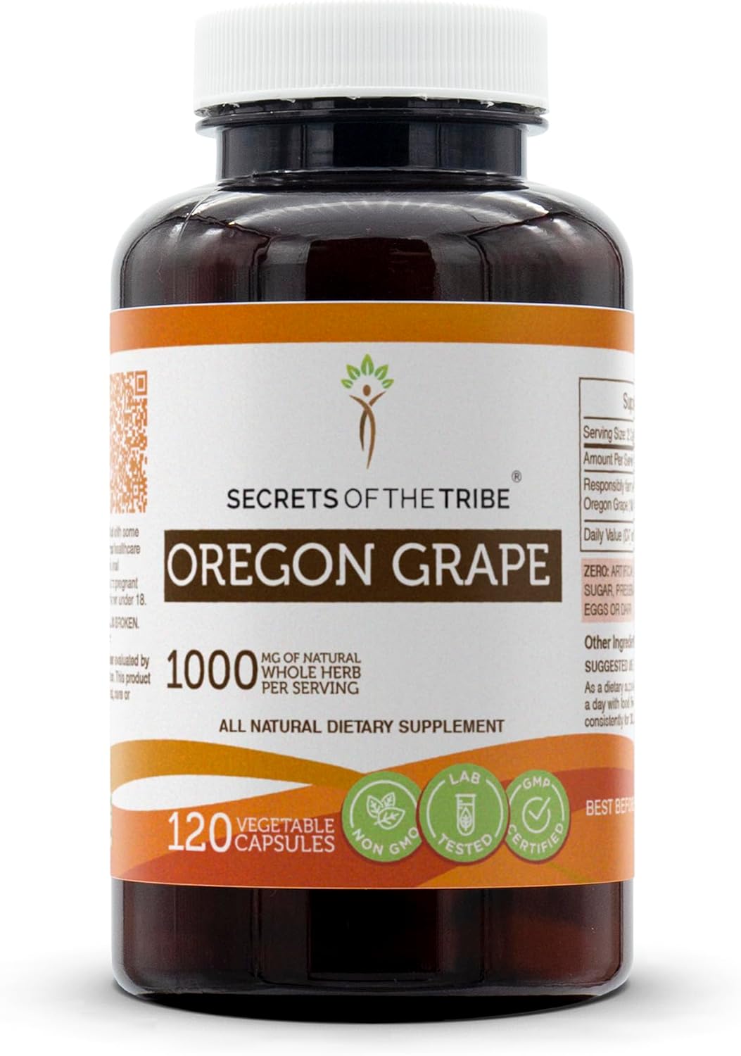 Organic Oregon Grape Root Capsules - 1000mg, 120 Count - Responsibly Sourced & Dried - Secrets of the Tribe