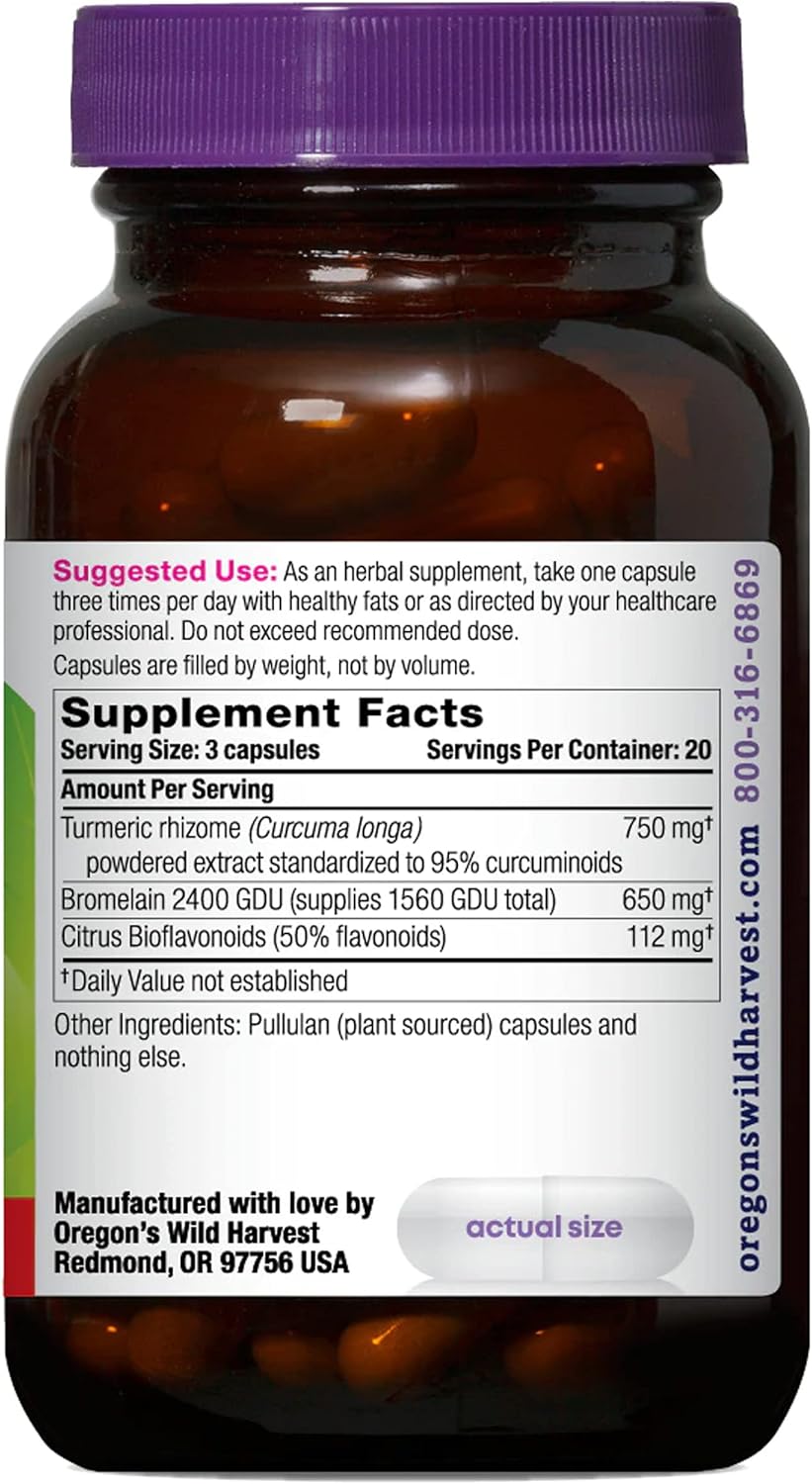 Organic Oregon's Wild Harvest TurmeriPro™ Capsules, 60 Count - Non-GMO Herbal Supplement for Joint Support
