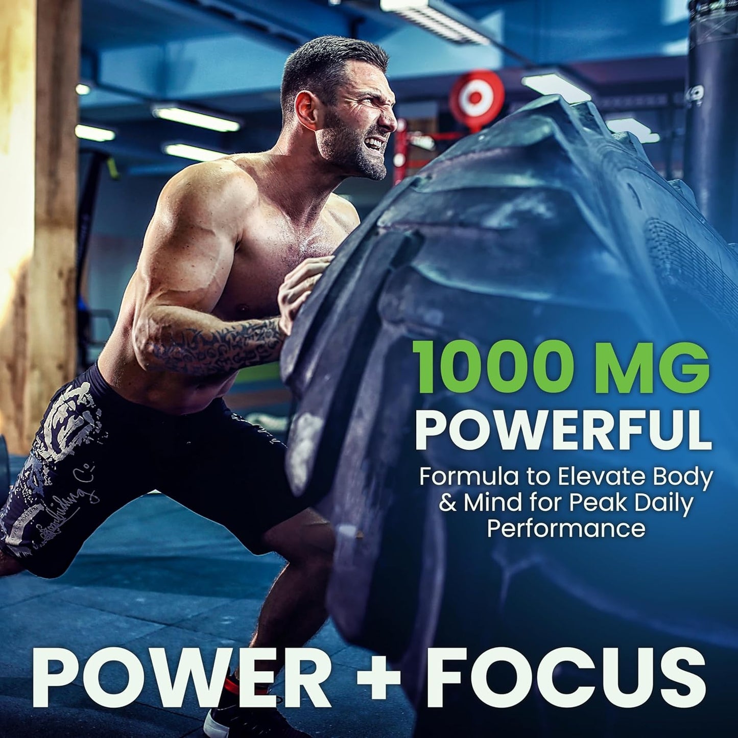 Organic Panax Ginseng Supplement 1000mg - 60 Vegan Capsules - Korean Red Ginseng Extract Root Powder - Natural Energy, Focus, Immune Support, Vitality & Stamina for Men and Women