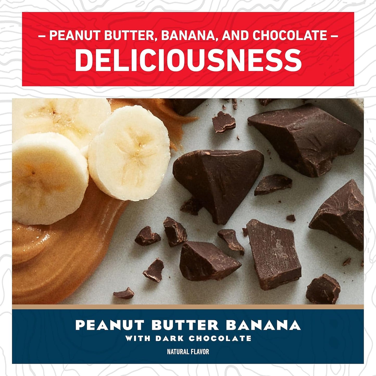 Organic Peanut Butter Banana Dark Chocolate Energy Bars - Non-GMO Plant Based Snack (12 Pack, 2.4 oz)