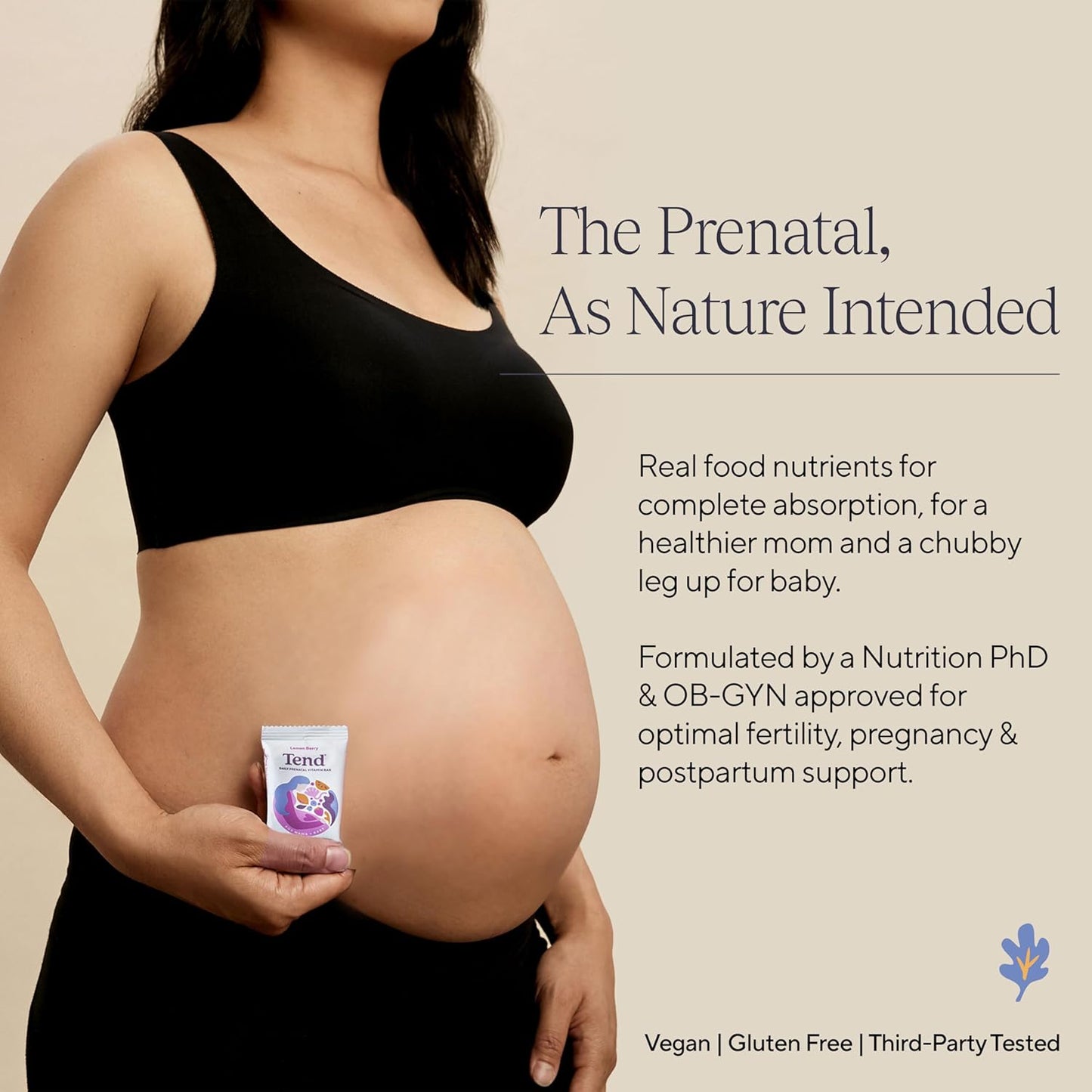 Organic Peanut Butter Chocolate Prenatal Vitamin Bar with DHA, Vitamin D, Folate for Pregnant & Postpartum Women - 4 Pack