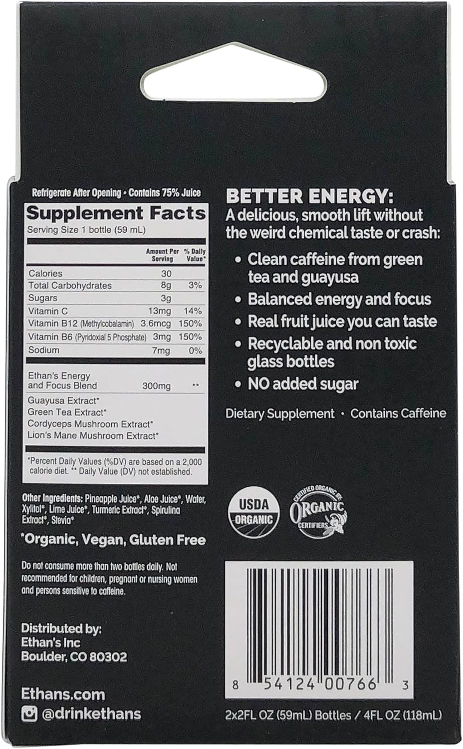 Organic Pineapple Aloe Energy Shot Duo by Ethan - 2 FZ
