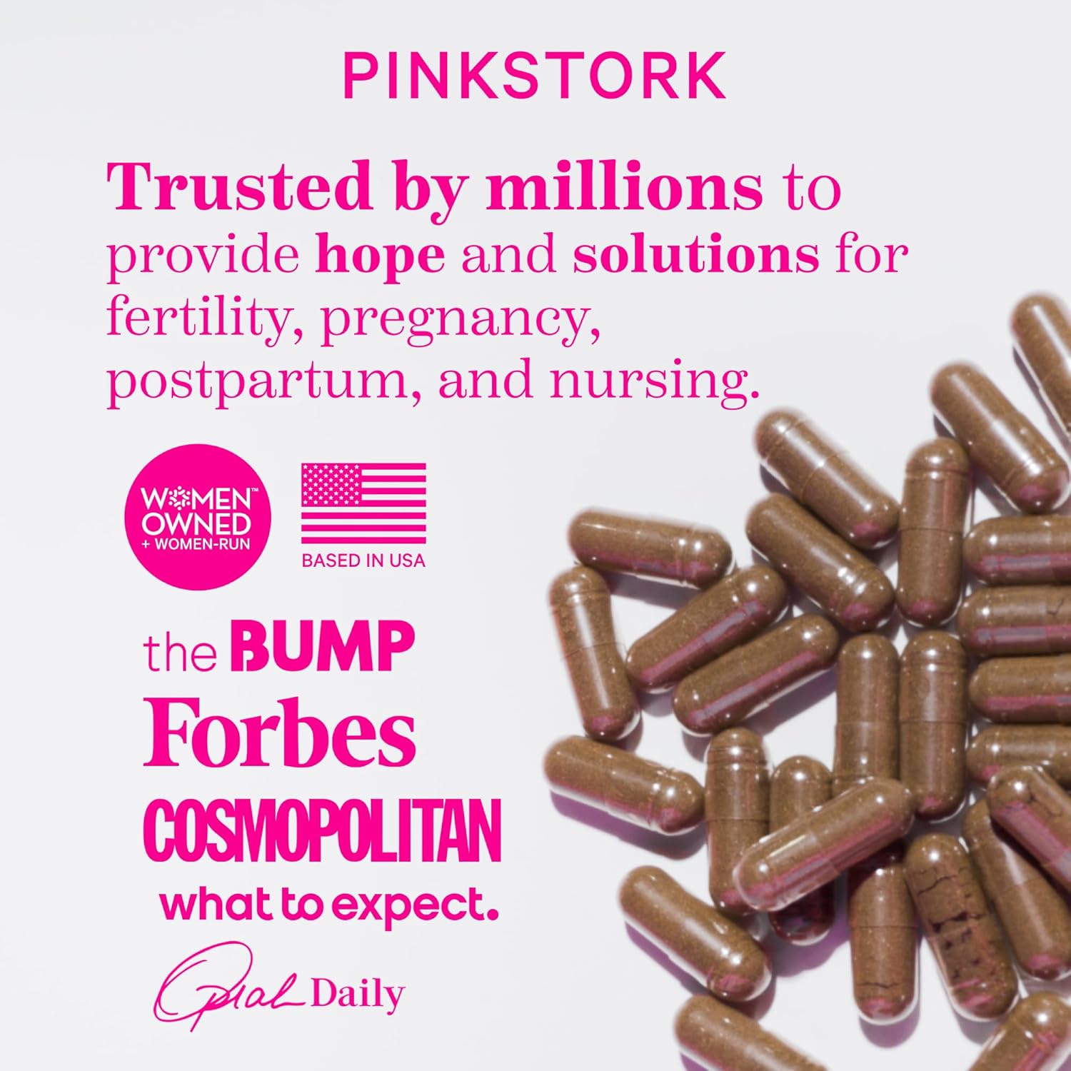 Organic Pink Stork Vitex Supplement - 1000mg Chaste Tree Berry for Hormone Balance, Fertility Support - 60 Capsules