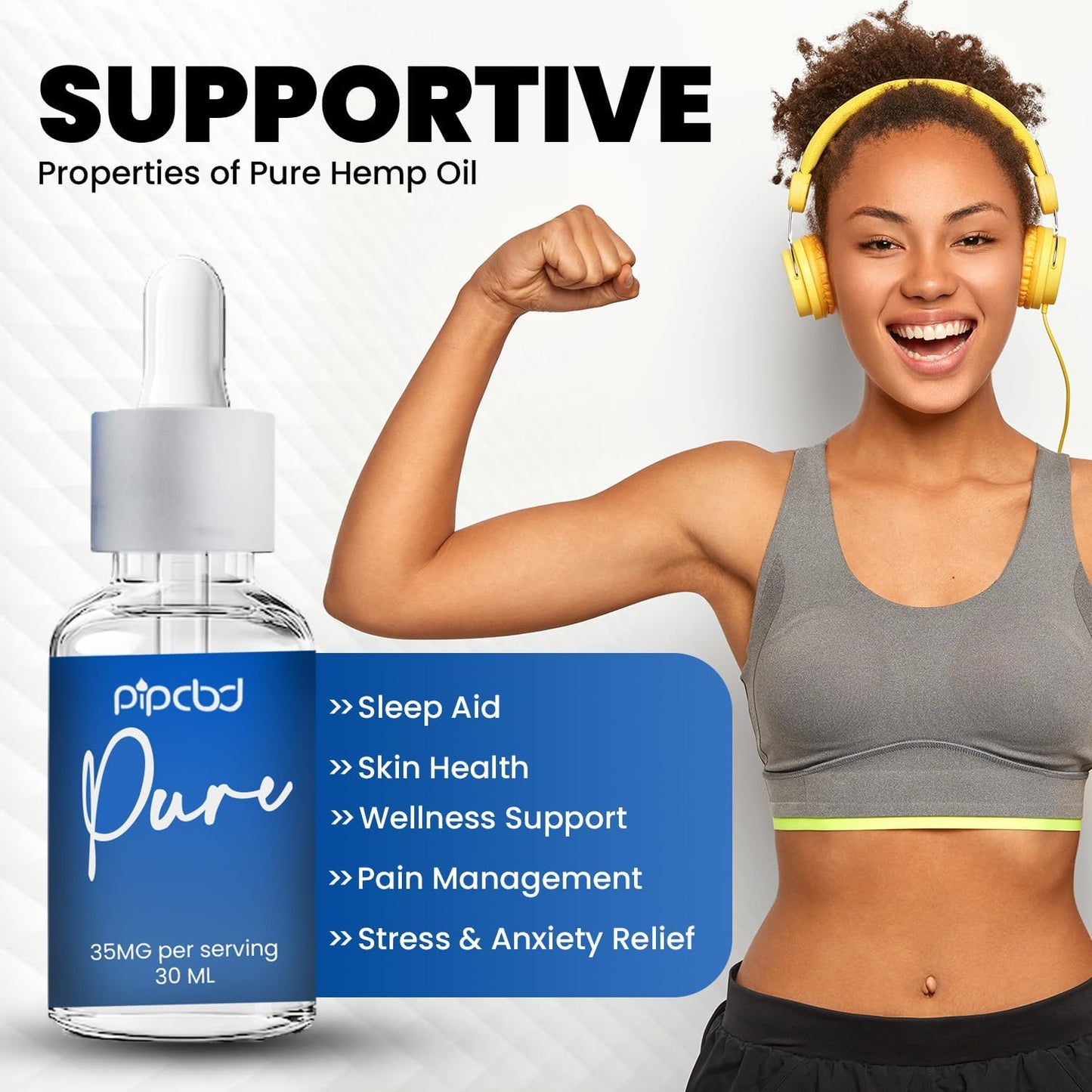 Organic PIPCBD Puremetabolism boosterIsolate Oil with Coconut Oil for Daily Wellness - Vegan, Gluten-Free & Lab-Tested Formula for Support