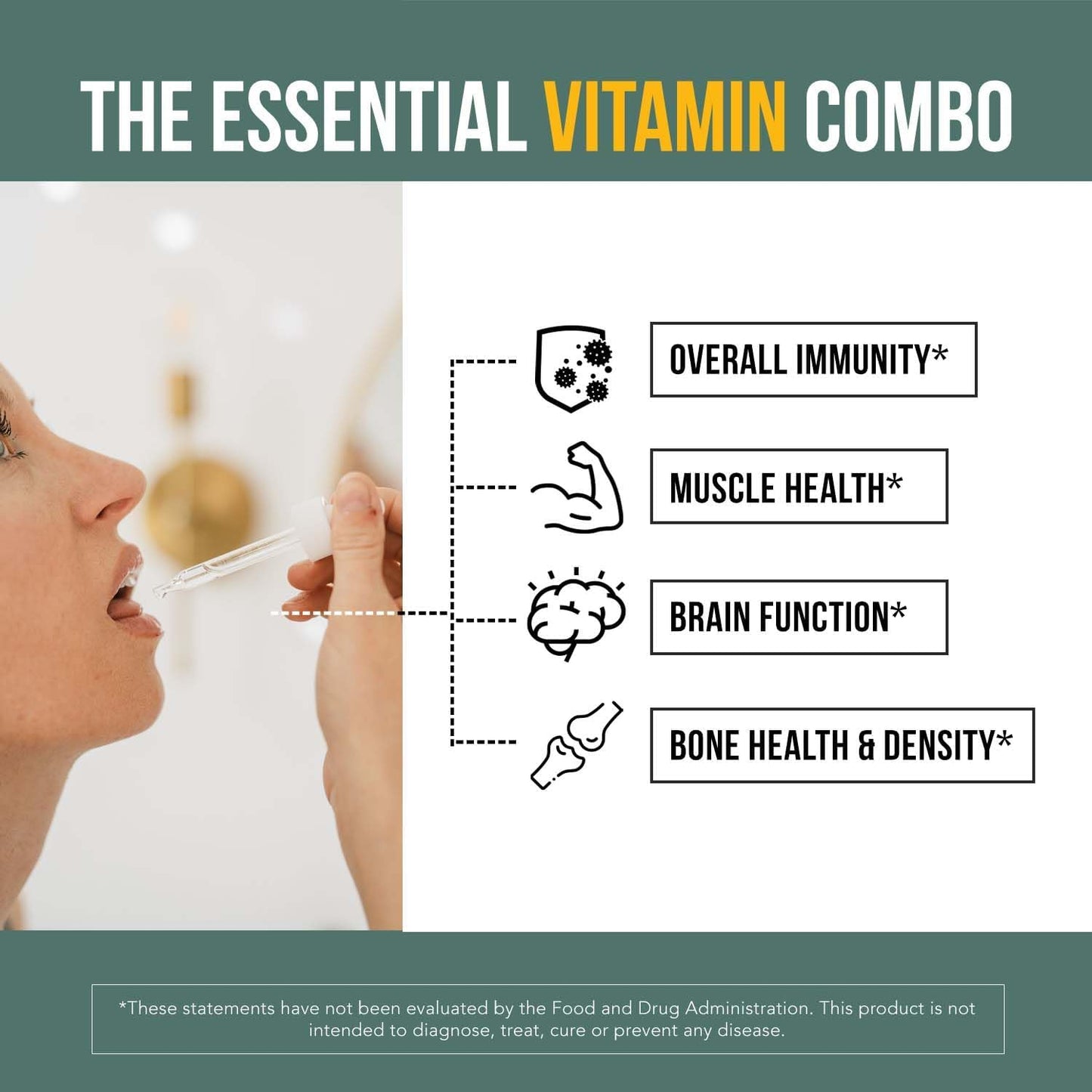 Organic Plant-Based D3 + K2 Drops for Immunity, Bones, Mood & Brain - 10,000 iu D3 & 120 mcg K2 - Vegan & All-Trans MK7 Formula