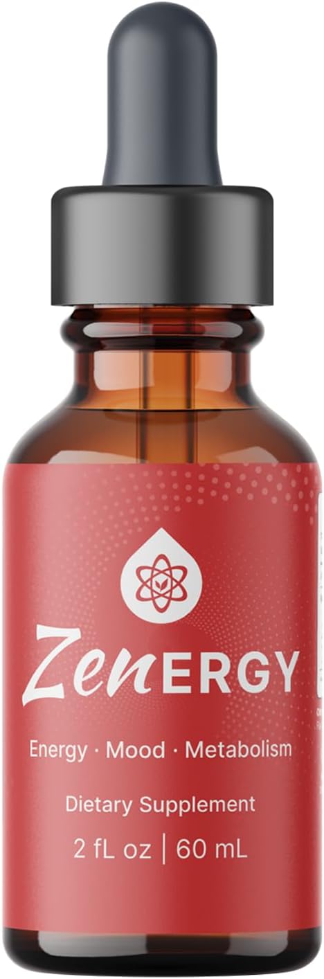 Organic Plant-Based Energy and Focus Liquid Supplement - USA Made - Natural Wellness Drops for Health Support - 60ml - 1 Month Supply