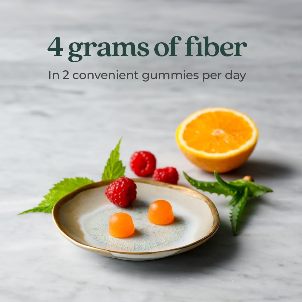 Organic Plant-Based Fiber Gummies for Kids, 4g Prebiotic Fiber, Vegan, Non-GMO, USDA Organic, Gluten-Free, Citrus-Berry Flavor, 60 ct