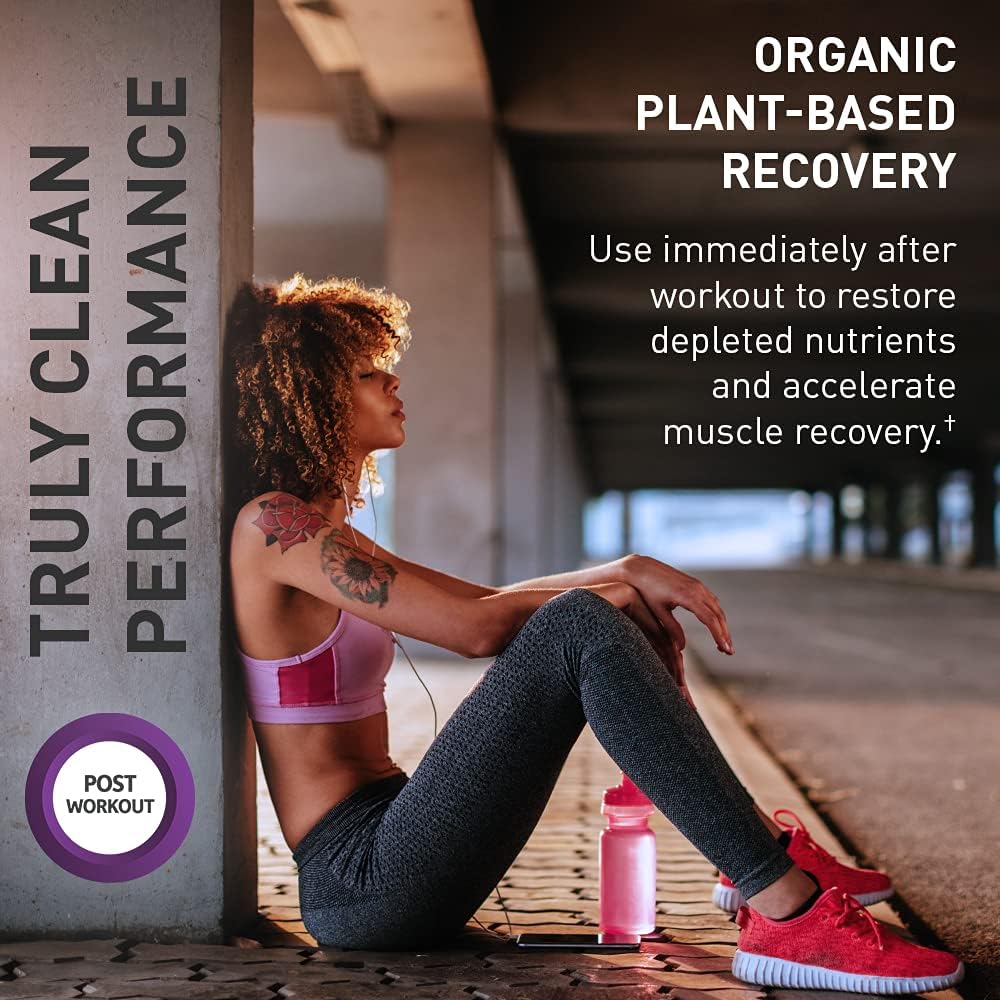 Organic Plant Based Post Workout Muscle Recovery Powder - BlackBerry Lemonade, 30 Servings, 100mg Magnesium, Antioxidants, 15.7 Oz - Garden of Life Sport Vegan for Men & Women