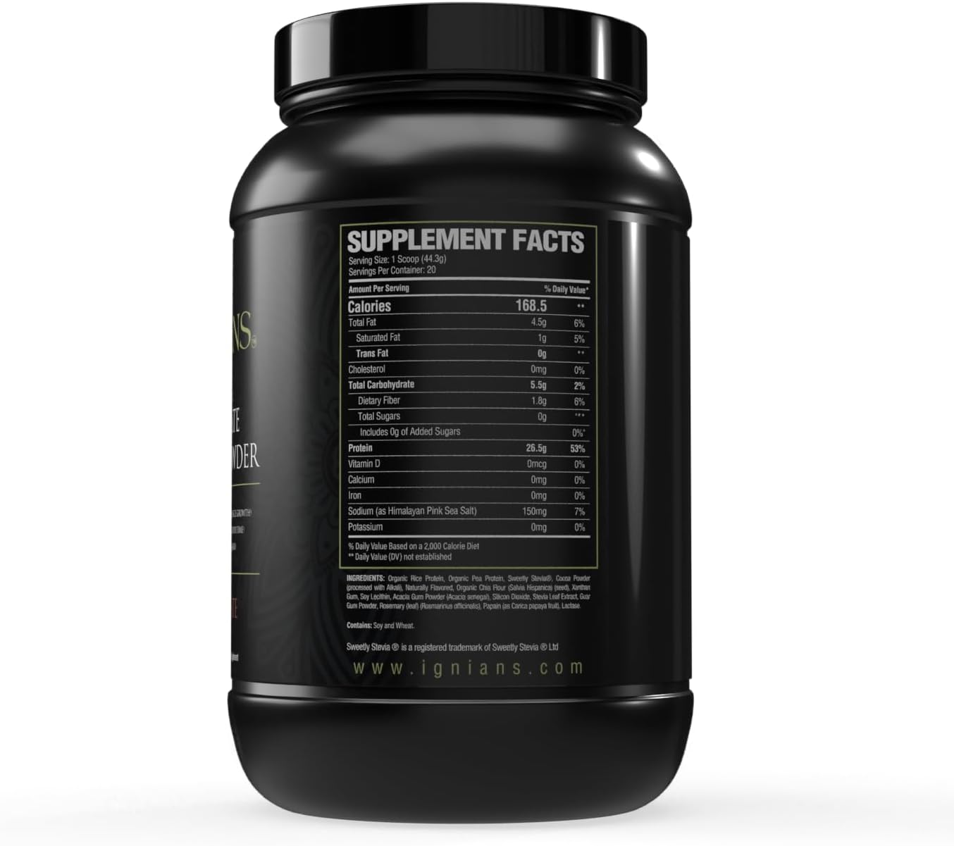 Organic Plant-Based Protein Powder - Pea Blend with 26.5g Protein - Vegan Friendly Chocolate Flavor for Men & Women - Ideal for Shakes, Smoothies, & Baking