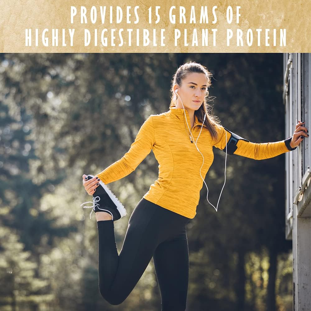 Organic Plant Based Protein Powder - Unflavored Vegan Shake with Probiotics & Enzymes - Gluten & Grain Free - 10 Servings, 15g Protein, Sugar & Stevia Free